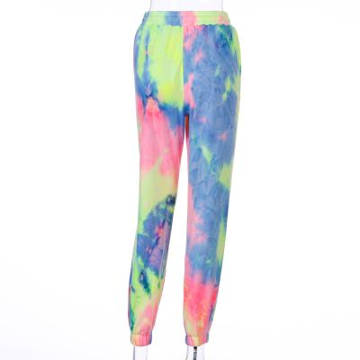 China Wholesale Tie Dye Breathable Streetwear Elastic Waist Fashion Sweatpants Quality For Women for sale