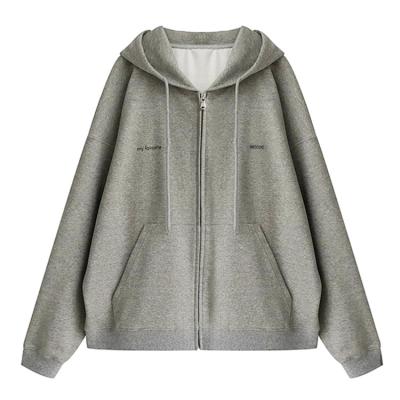 China Oversized Anti-wrinkle loose cover heavy hoodie plain hoodies with zipper for sale