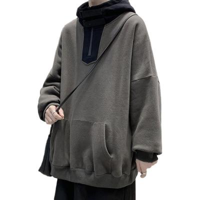 China 2020 Thick Hip Hop Hoodies Autumn Winter Cotton Fleece Hoodies Men Anti-wrinkle High Collar Hoodies for sale