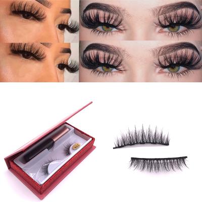 China Long New Style Natural One Pair Invisible Magnetic Natural Eyelashes N18 Magnet False Eyelashes for sale