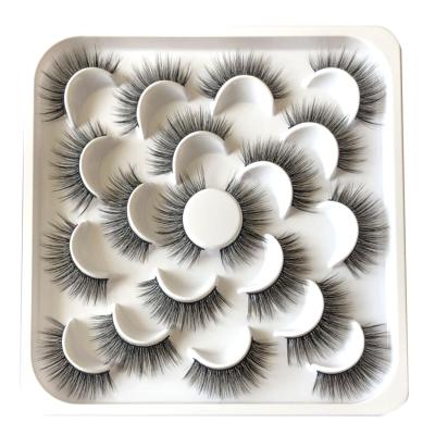 China Long Natural Artificial 3D Eyelashes 10 Pairs Black Hard Natural Thick False Eyelashes Multilayer Three-dimensional Artificial Eyelashes for sale