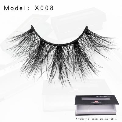 China Long New Arrival Natural 1 Pair Natural Eyelashes Mink Lash Vendors X008 of 3D Mink Eyelashes Extension Long False for sale