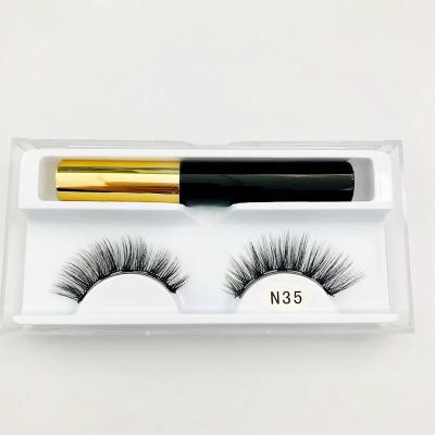 China Hot Selling 5 Natural Long Magnets Eyelashes Magnetic False Eyelashes With Lash Packaging Box Eyelash for sale