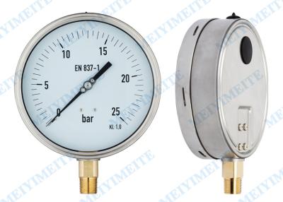 China Das 6-Zoll-hydraulische Manometer SS schrumpfen Bajonettring-Messingverbindungsstück zu verkaufen