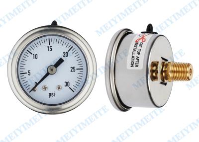 China Fillable 1,5-Zoll-Rückseite rostfreies Manometer hydraulisch mit Rollenringeinfassung zu verkaufen