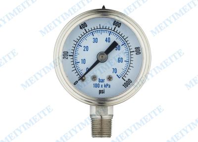 China 2.5 Inch 316 Stainless Steel Pressure Gauge / oil filled pressure gauge  for sale