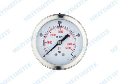 China 63mm Stainless steel pressure gauge filled with glycerin back with bayonet bezel for sale