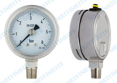 China Shockproof welding pressure gauge with 63mm bottom and stainless steel case and tube for sale