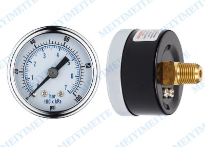 China Black steel 1000 psi pressure gauge with chrome steel bezel , air pressure guage for sale