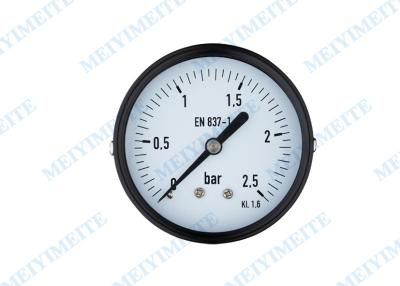 China 2.5 Inch General pressure gauge black steel case with screws bezel , brass internals for sale