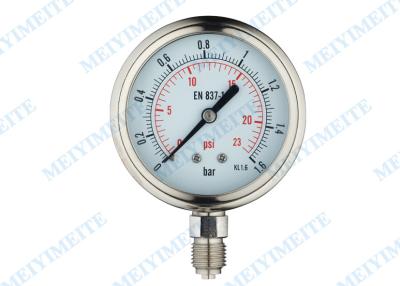 China 2.5 Inch Bottom argon Welding Pressure Gauge / stainless steel pressure gauge for sale