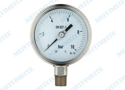 China Vorausrüstungsedelstahlmanometer 100mm mit 1/2“ Verbindungsstück zu verkaufen