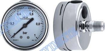 China Stainless steel connector welding pressure gauge filled oil with shrink bayonet bezel for sale