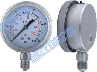 China Shockproof stainless steel Welding pressure gauge 30inHg through 15000psi for sale