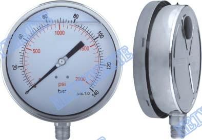 China 6 Inch bayonet ring welding pressure gauge , shockproof pressure gauge glycerine for sale