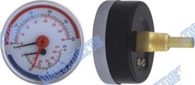 China 63mm Back temperature pressure gauge with tube and a bimetal helix inside for sale