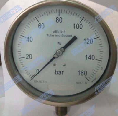 China Fluid pressure gauge , 6 Inch argon pressure gauge weld case and connection for sale