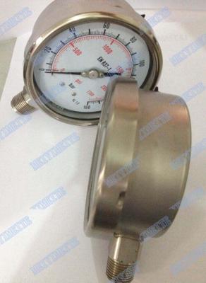 China OEM and ODM  All stainless steel pressure gauge with oil filled 100mm bottom for sale