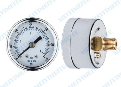 China Steel chrome case 2 Inch diaphragm type pressure gauge brass internals and connectors for sale