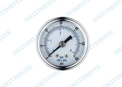 China 50mm Auto air pressure gauges brass 1/4 connector , Dry pressure gauge back mount for sale