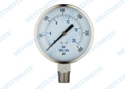 China SS Pressure gauge with stainless steel connectors 100mm snap bezel for sale