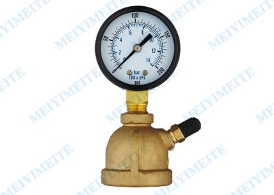 China Brass Reducer Air Valve Dry Pressure Gauge With 2 Inch Bottom CE Standard for sale