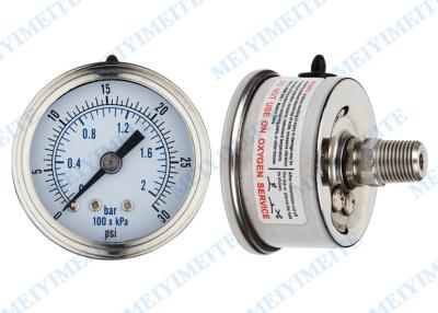 China Movement sealing 63mm back stainless steel pressure gauge with crimp bezel for sale