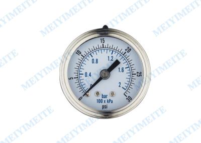 China 63mm SS pressure gauge with glycerine filled stainless steel movement and tube for sale