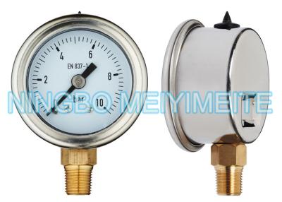 China Rostfreie hydraulische Manometer-Rollen-Ring-Einfassung mit Messing-Internals zu verkaufen