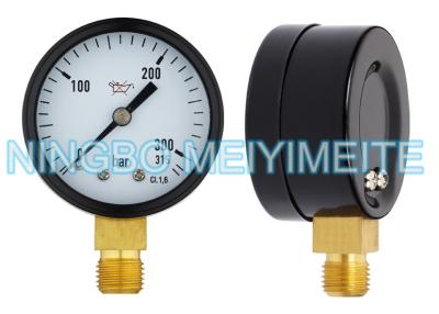 China Sauerstoff-schwarzes unteres allgemeines Instrument-StahlManometer/Manometer zu verkaufen