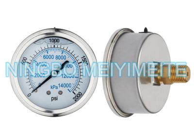 China 2 Inch Stainless Steel Liquid Filled Gauge Pressure Measurement Manometer for sale