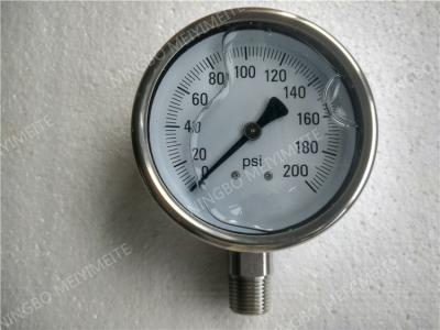 China All Stainless Steel  Liquid Filled Manometer Glycerin Pressure Gauge with Roll Ring Bezel for sale