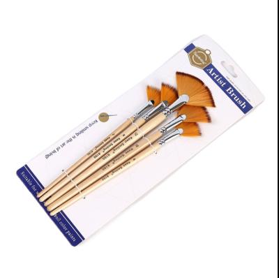 China 5 Two Tube Nylon Acrylic Paint Copper Color Wool Brush Panel Brush Set Nylon Art Supplies for sale