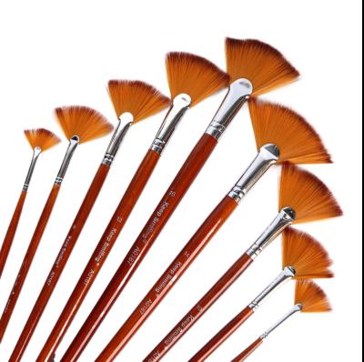 China The Reading Brush 9 Copper Tube Fan Oil Painting Brush Acrylic Wholesale for sale