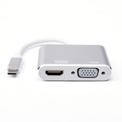 China High Speed ​​COMPUTER Type C to HDMI VGA Converter USB C to HDMI VGA Adapter Type C2 in 1 Adapter for PC for sale