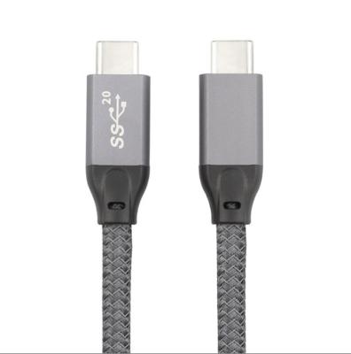 China Car 5A 100W Fast Charging Cord USB-C to USB-C Data Wire Gray USB 3.1 Gen 2 Type C Cables with E-Marker for Phone Computer for sale