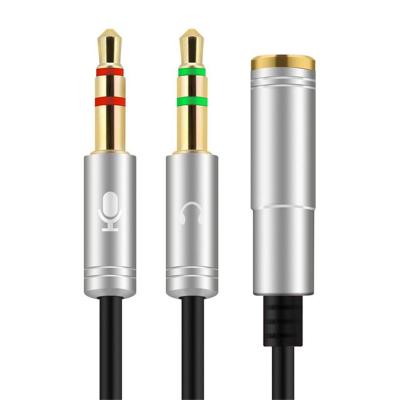 China Car Splitter Earphone For Computer 3.5mm Female 2 Splitter Cable Headset To Male 3.5mm Mic Audio Y To PC Adapter for sale