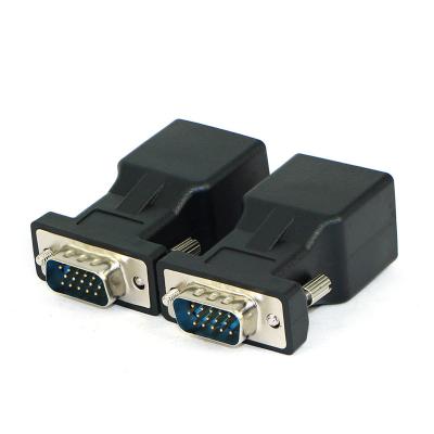 China Cheap Male Female Data Transfer Price VGA Supplement to LAN RJ45 CAT5 CAT6 20M Network Cable Adapter for sale