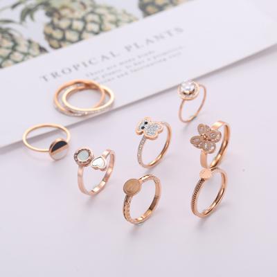 China Fashionable casual/sporty new titanium steel women's rings without fading color current student index tail ring jewelry stunning women for sale