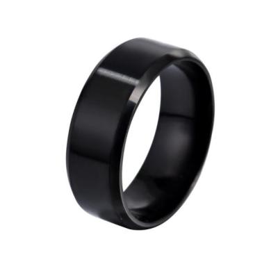 China FASHIONABLE Custom Mens Sports Ring Matte Stainless Steel Hip Hop Style Laser Engraved Titanium Steel Ring for sale