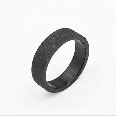 China New Fashion CLASSIQUE 2022 Niche Design Korean Black Titanium Matte Simple Fashion Couple Stainless Steel Index Ring for sale