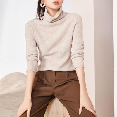 China Anti-pilling Spring 100% Cashmere Autumn Winter Turtleneck Pullover Sweater For Women for sale