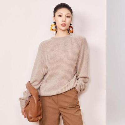 China Anti-pilling 100% Knitted Cashmere Ladies Bat Wing Sleeve Turtle Neck Long Sweater By Cheap High Quality Sweater for sale