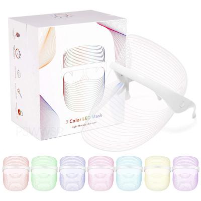 China LULA Beauty Wireless LED 7 Color Photon Light Anti-Puffiness Anti Aging Mask USB Beauty Therapy Face Filling Massager Led Mask for sale