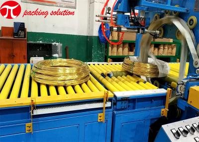 China Binding Copper Wire Coil Packing Machine ID500mm Adjustable With Tilting Wrapping System 4.5kw for sale