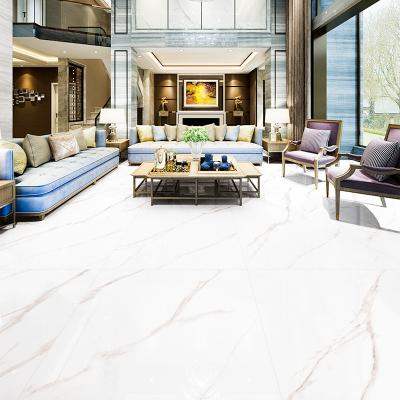 China Carrara Metallic Calacatta Marble Glazed Porcelain White Flooring Tile Manufacturer for sale