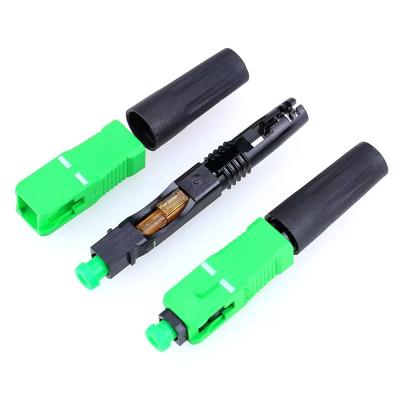 China Telecommunication SC/APC Fiber Optic Quick Connector For Drop Cable for sale