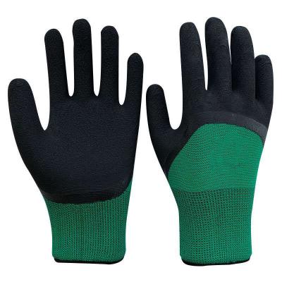 China Shift ; construction ; machinery; green from SHUOYA factory, high quality cheap nylon gloves foam latex non-slip wear resistant protective gloves for sale