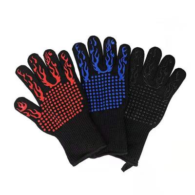 China Food and other industries in low price heat-resistant heat-resistant barbecue gloves low-price environment SHUOYA silicone heat-resistant gloves for sale