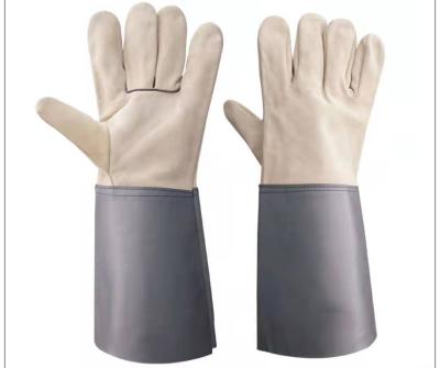 China TIG Welding Heat Resistant Cow Leather Industrial Welding Gloves Low Price 35cm From SHUOYA Work Best for sale